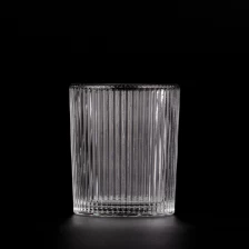 中国 豪華なガラスキャンドルホルダー垂直ストライプ結婚式のための透明なガラス瓶 メーカー