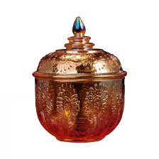 中国 豪华玻璃蜡烛罐罐带盖子380ml 13oz离子电镀工艺 制造商