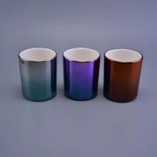China Luxury gradient electroplating color candle holder for ceramic candle vessels manufacturer