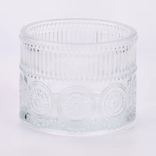 中国 豪華なホームカスタムクリアガラスキャンドルジャーキャンドルメイキング用のエンボスロゴ付き メーカー