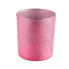 Cina Bandela in vetro dorato rosa di lusso per candele che rende l'ingrosso produttore