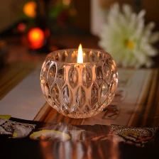 China Machine made embossed heat resistant glass candle container exporter manufacturer