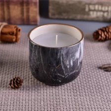 China Marble scented candles in ceramic candle jar with marble decal printing manufacturer