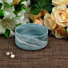 China Marble texture round shape ceramic candle holder with different sizes manufacturer