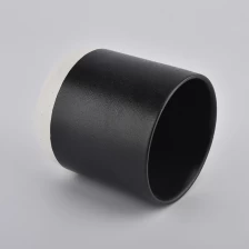 中国 哑光黑色空装饰陶瓷蜡烛罐批发 制造商