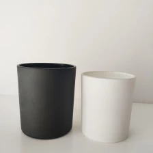porcelana Recipiente de vidrio negro mate y blanco mate para hacer velas fabricante