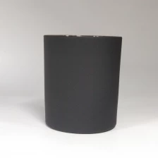 中国 哑光黑色玻璃烛台罐 制造商