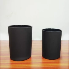 China Vasos de vela de vidro preto fosco 2OZ 8OZ 12OZ capacidade de cera fabricante