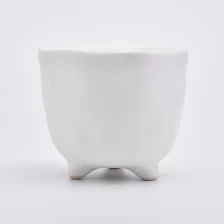 China Mattte White Ceramic Jar Ceramic Candle Vessel Home Decoration manufacturer