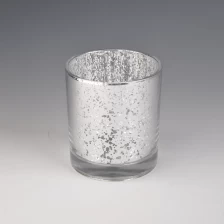 porcelana Candelabro de vidrio efecto mercurio color plata 10 oz fabricante