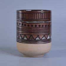 China Metall-Finish handgefertigte Keramik Kerzenhalter mit geometrisch lackiert Hersteller