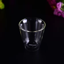 porcelana Mini 7ml Pyrex claro doble pared de vidrio utilizado para la boda fabricante