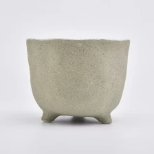 Cina Vaso di candela in ceramica con finitura in sabbia color sabbia produttore