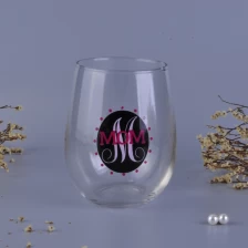 China Mouth blown stemless wine glass cup manufacturer