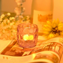 China Multi Color elegant Cup Old Fashioned clear rainbow color Eco friendly candle container pengilang