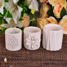 China Natürliche weißen Streifen Keramik Kerzen jar Hersteller