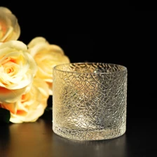 porcelana Nets Pattern Clear Glass Candle Sticker fabricante