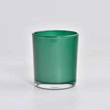 China New 14oz green glass candle holder for home decor wholesale fabricante