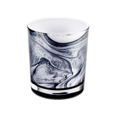 China New 300ml luxury design pattern empty glass candle jar wholesale manufacturer