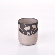 China New 6oz 8oz ceramic candle vessels with petal design ceramic jars manufacturer