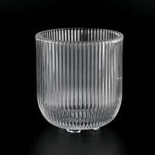 中国 新的8盎司垂直条纹玻璃烛台批发商 制造商