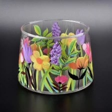 China New Arrival Beautiful Hand Painted Glass Candle Jars manufacturer