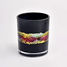 China New Design Glass Candle Jars Luxury Black Candle vessel wholesale manufacturer
