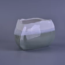 China New arrival triangle shape decorative ceramic candle vessels manufacturer