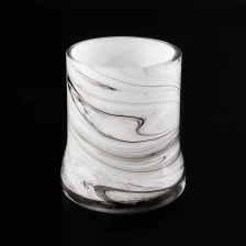 China New design 10oz elegant handmade glass candle holder for home deco manufacturer
