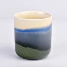 中国 新设计400毫升陶瓷蜡烛船圆形罐子 制造商