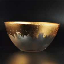 China Reka bentuk baru emas kaca lilin pemegang mangkuk kaca untuk pengurangan rumah pengilang