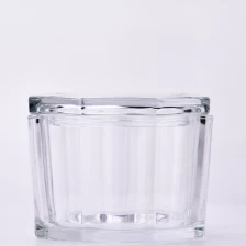 中国 新しいデザインオクタゴン648ml透明ガラスキャンドルジャーと蓋の大容量キャンドル容器 メーカー