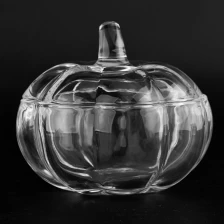 Cina Nuovo vaso di candele in vetro di zucca con coperchi all'ingrosso produttore