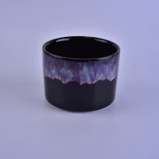 China Newly colorful transmutation glaze home decor ceramic candle jar manufacturer