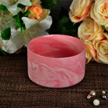 Chiny Nowo różowy Marber ceramiczna świeca pojemnik hurtowych producent