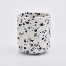 China Recipiente de vela decorativo de cerâmica recentemente branco e preto fabricante