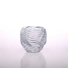 China Nice engraved pattern glass candle holder manufacturer