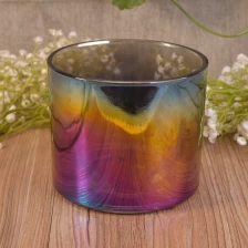 China Ombre iridescent glass candle making holder cups manufacturer