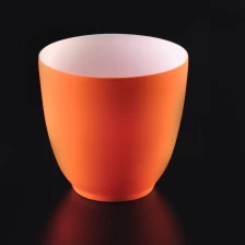 porcelana Portavelas cerámica de color naranja con pared más fina fabricante