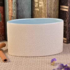 porcelana Pearl DOT esmaltado elipse de cerámica de la cera de soja titulares de vela fabricante