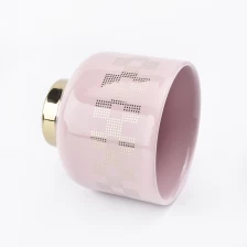 porcelana Pink Ceramic Candle Vessels With Custom Design fabricante
