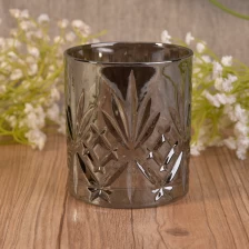 China Plating Silver Embossed Glass Candle Holders manufacturer