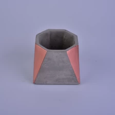 China Polygon concrete candle container for scented candle manufacturer
