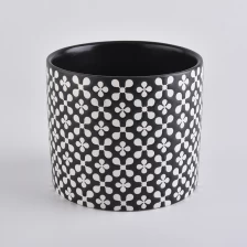 Chine Porte-bougie noir populaire de cylindre en céramique pour la décoration à la maison fabricant