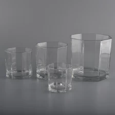 porcelana Tarros de vela de vidrio poligonal de ocho lados populares al por mayor fabricante