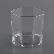 China Custom Color Polygonal Glass Candle Jars For Candle Making manufacturer
