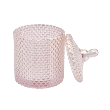 China Frasco popular da vela do vidro de corte de GEO com tampa fabricante