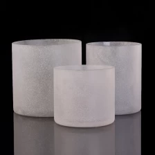China Popular Home Decorative Three Size Sandblasting Glass Candle Holders manufacturer