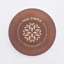 China Popular MDF Wooden lids with laser logo for candle jars manufacturer