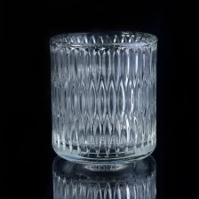 China Popular faceted design clear glass cylinder jar for scent candle manufacturer